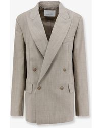 Frankie Shop - Newark Double-Breasted Mélange Virgin Wool Blazer - Lyst