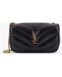 Saint Laurent - Loulou Mini Leather Shoulder Bag With Chevron Stitchings - Lyst