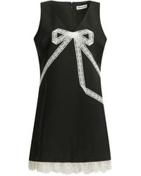 Self-Portrait - Short Sheath Dress With Bow - Lyst