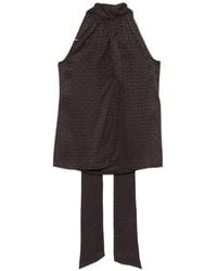 Gucci - Silk Top With Lavallière Neck - Lyst