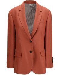 Brunello Cucinelli - Single-Breasted Linen Blazer - Lyst