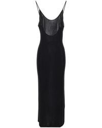 Saint Laurent - Stretch Viscose Long Dress - Lyst