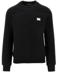 Dolce & Gabbana - Logo Plate Crewneck Sweatshirt - Lyst