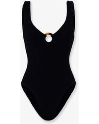Hunza G - Celine Crinkle Fabric One-Piece Swimsuit - Lyst