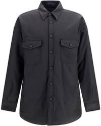 MM6 by Maison Margiela - Wool-Blend Shirt Anthracite - Lyst