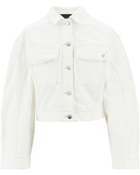 Emporio Armani - Cropped Denim Jacket - Lyst