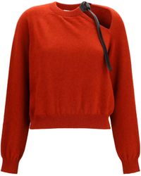 Ferragamo - Crewneck Sweater With Cut-Out Detail - Lyst