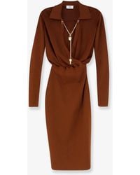 Elisabetta Franchi - Viscose Blend Midi Dress - Lyst