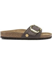 Birkenstock - "Madrid Big Buckle Raffia" Low Sandals - Lyst