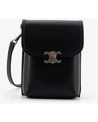 Celine - Soft Triomphe Leather Belt Bag - Lyst