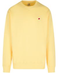 New Balance - Cream Cotton Sweatshirt - Lyst
