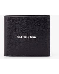 Balenciaga - Logo Print Bi Fold Leather Wallet - Lyst
