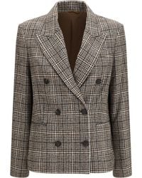 Brunello Cucinelli - Double-Breasted Jacket Alpaca And Wool - Lyst