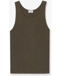 Saint Laurent - Ribbed Cotton Top - Lyst