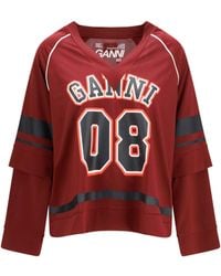 Ganni - Cocora Double-Layer Long-Sleeve T-Shirt - Lyst