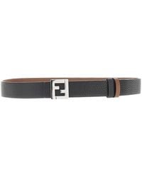 Fendi - 'Ff' Leather Reversible Belt - Lyst