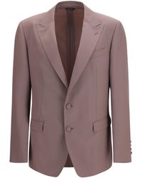 Dolce & Gabbana - Dolce & Gabbana Single-Breasted Wool Poplin Jacket - Lyst
