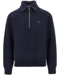 Prada - Wool And Cashmere Half-Zip Sweater - Lyst