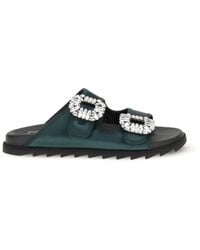 Roger Vivier - Slidy Viv Sandals With Strass - Lyst