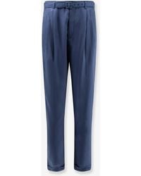 Saint Laurent - Silk Trousers With Belt - Lyst