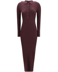 Courreges - Rib Knit Polo Long Dress - Lyst