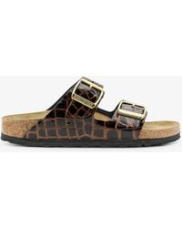 Birkenstock - Arizona Leather Sandals Crocodile Print - Lyst