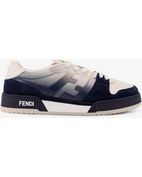 Fendi - Match Leather Sneakers With Suede Inserts - Lyst