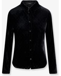 Gucci - Stretch Gg Dévoré Velvet Shirt - Lyst