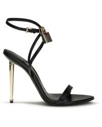Tom Ford - Padlock Pointy Naked Heeled Sandals - Lyst