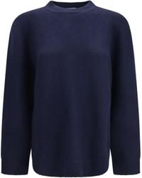 Prada - Crewneck Sweater With Suede Elbow Patches - Lyst