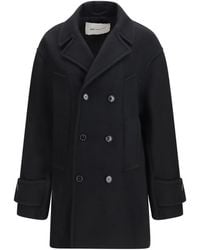 Ami Paris - Virgin Wool Short Caban Coat - Lyst