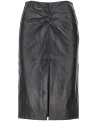 Isabel Marant - 'Tuline' Leather Midi Skirt - Lyst