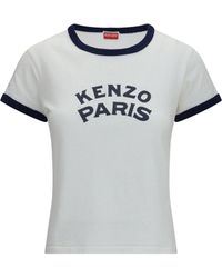 KENZO - Paris Emblem Cotton T-Shirt - Lyst