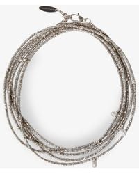 Brunello Cucinelli - Wrap Hematite And 925 Sterling Bracelet - Lyst