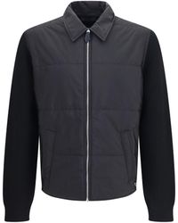 Prada - Knit Jacket With Padded Front Fleece Wool Knitwear - Lyst