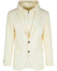 Eleventy - Ivory Wool And Cashmere Blazer - Lyst