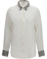 McQueen - Floral Lace Detail Shirt - Lyst