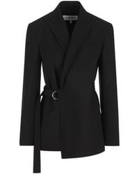 Loewe - Belted Wool Blazer - Lyst