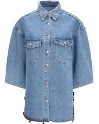 Ella - Denim Jacket With Sequin Details Denim - Lyst