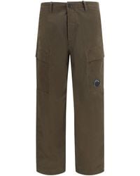 C.P. Company - Stretch Cotton Satin Cargo Pants Ivy - Lyst