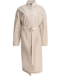 Max Mara - Trench Coat With Leather Belt Jackets And Coats - Lyst