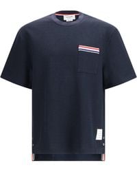 Thom Browne - Short-Sleeve Cotton-Linen T-Shirt - Lyst