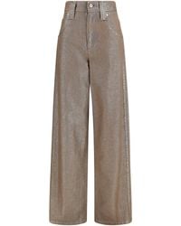 Brunello Cucinelli - Lurex Wide-Leg Jeans - Lyst