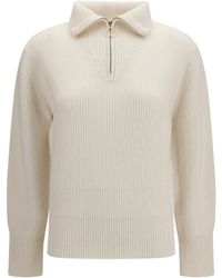 forte_forte - Forte_Forte Wool And Cashmere Half Zip Sweater - Lyst