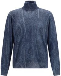 Etro - Printed Turtleneck Sweater - Lyst
