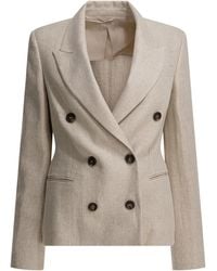 Brunello Cucinelli - Linen Cotton Jacket - Lyst