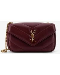 Saint Laurent - Loulou Mini Leather Shoulder Bag With Chevron Stitching - Lyst