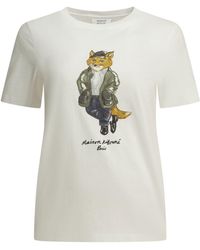 Maison Kitsuné - Weekend Fox Crew-Neck T-Shirt - Lyst