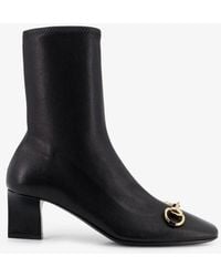 Gucci - Signora Leather Boots With Horsebit On The Front - Lyst