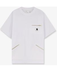 SACAI X CARHARTT WIP - Cotton T-Shirt With Frontal Logo Patch - Lyst
